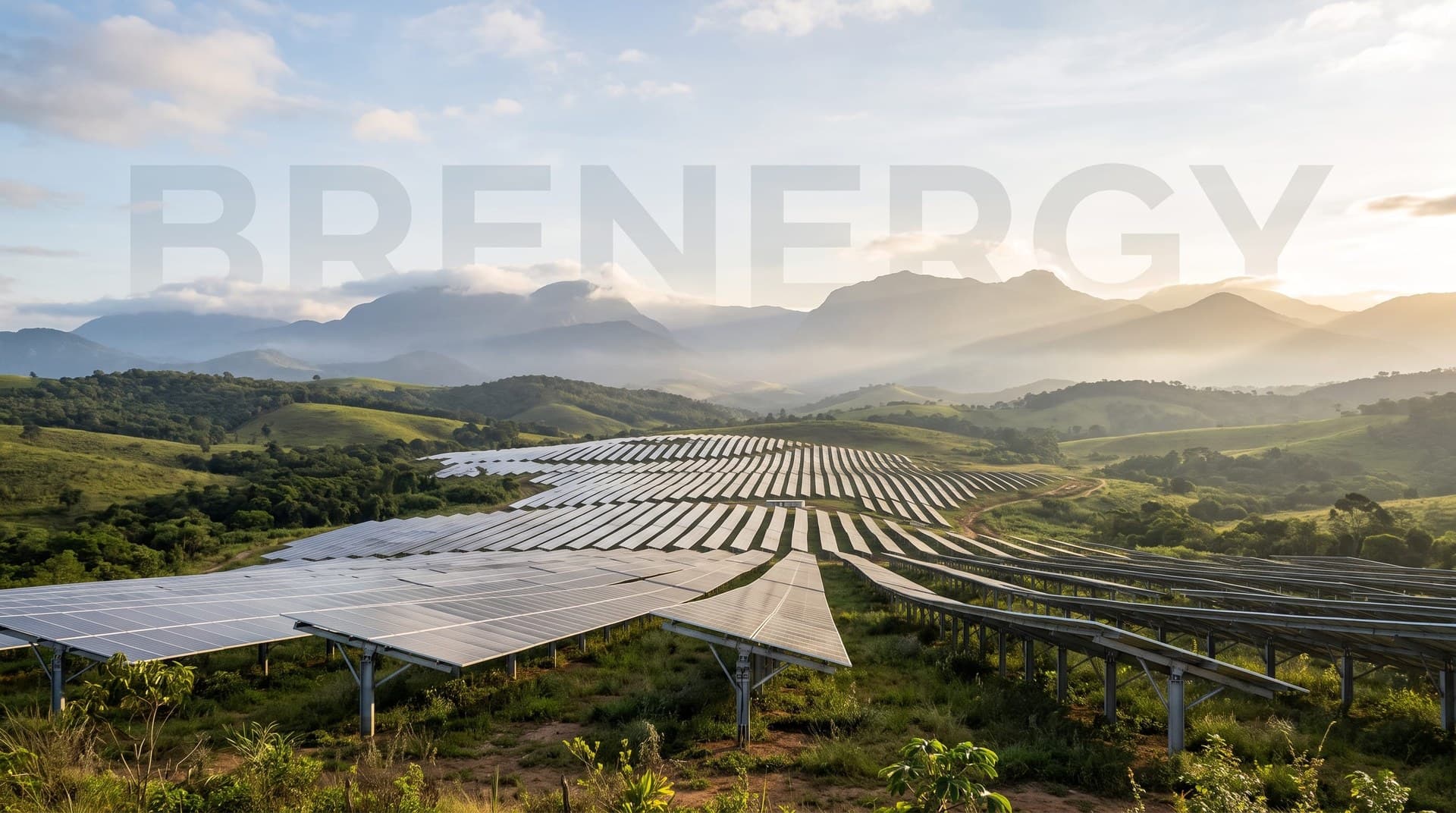 Usina solar fotovoltaica entre montanhas de Minas Gerais