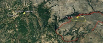Imagem de satélite da área do projeto Novo Jardim