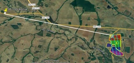 Imagem de satélite da área do projeto Paranaíba